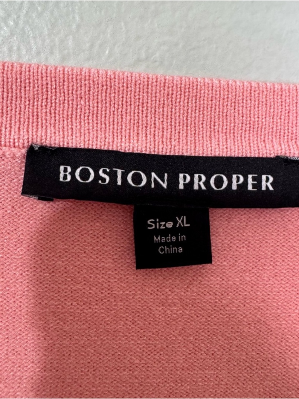 Boston Proper Lightweight Button Up Cardigan Sweater Pink Icing XL - Picture 7 of 10